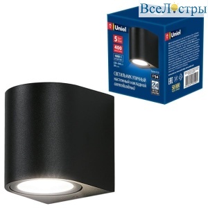 Уличный настенный светодиодный светильник (UL-00006805) Uniel ULU-S04A-5W/4000K IP54 Black