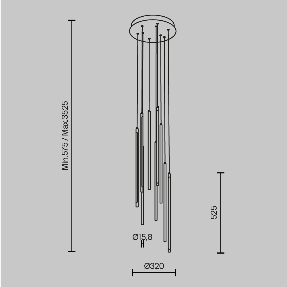 подвесная люстра maytoni light stick mod236pl-l54bs3k
