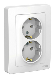 Розетка 2-ая с/з без шторок, 16А, 250В Systeme Electric Blanca внутр Бел BLNRS001021