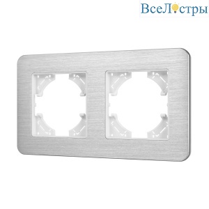 Рамка на 2 поста алюминиевая Arlight FRM-AKIRY-AL-2-SR 049724
