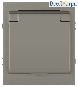 Розетка Эра Arktik 16-2103-07 с заземлением 2P+E Schuko со шторками с крышкой 16А-250В титан Б0070440