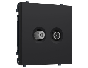 Комплект механизма розетки TV оконечной + SAT SIGMA Черный Мягкое касание 5-862MHz 3.5dB/950-2150MHz 3.8dB QUANT PRO Ambrella Volt MS993310 (SP9933, PR217)