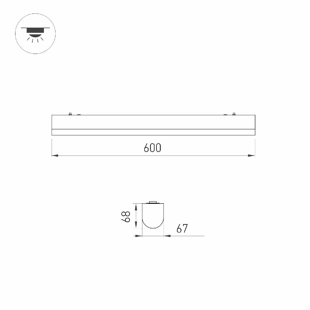 линейный подвесной светильник arlight alt-largo-600-15w warm3000 052089