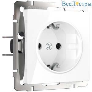 Розетка с заземлением и шторками Werkel белый W1171101 4690389155123