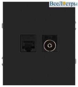 Розетка Эра Arktik 16-3110-05 комбинированная RJ45+TV антрацит Б0070498