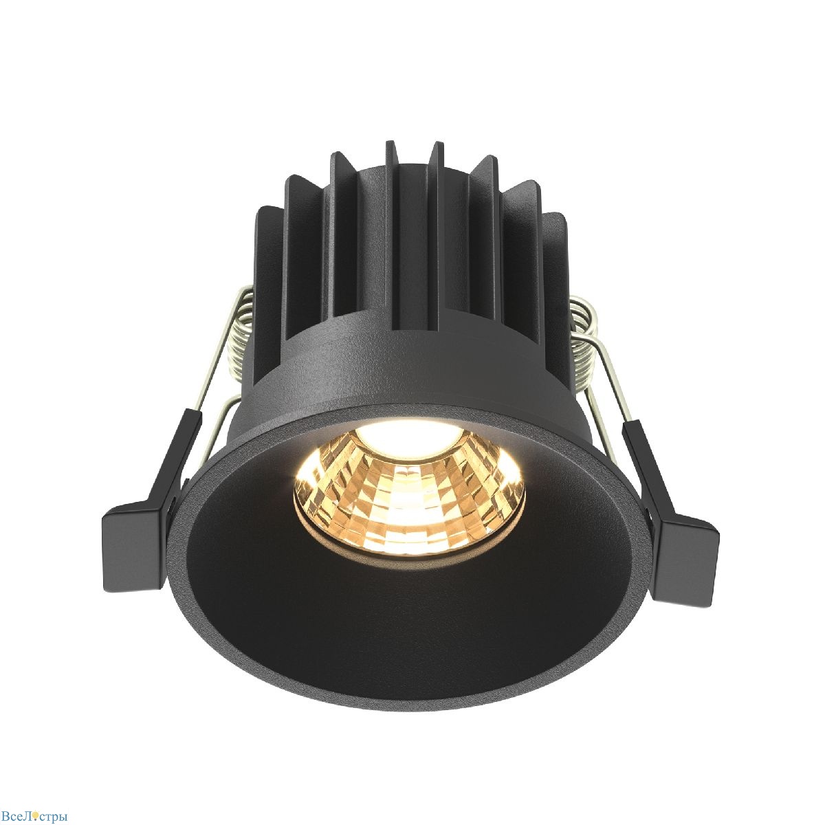 встраиваемый светильник maytoni round dl058-7w2.7k-b