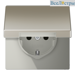 Розетка 2K+З с крышкой Jung ES1521KL