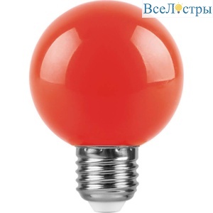 Лампа светодиодная Feron E27 3W красная LB-371 25905