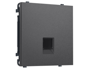 Комплект механизма телефонной розетки SIGMA Антрацит серый RJ-11 Ambrella Volt MS662030 (SP6620, PR190)