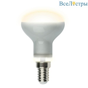 Лампа светодиодная рефлекторная (UL-00001491) Uniel E14 6W 3000K матовая LED-R50-6W/WW/E14/FR PLS02WH