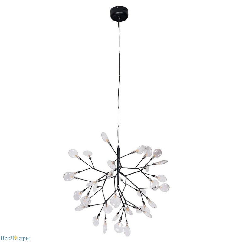подвесная люстра crystal lux evita sp36 black/transparent