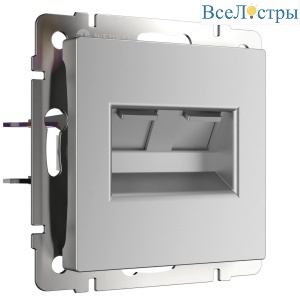 Розетка двойная Ethernet RJ-45 Werkel серебряный W1181106 4690389156489