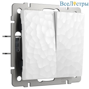 Выключатель Werkel Hammer двухклавишный проходной белый W1222001 4690389162398