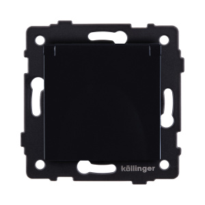 Розетка штепсельная SCHUKO 16A/250 В с крышкой, черный Kollinger REA-006BK для Aspekt, Eleganz, Reflex