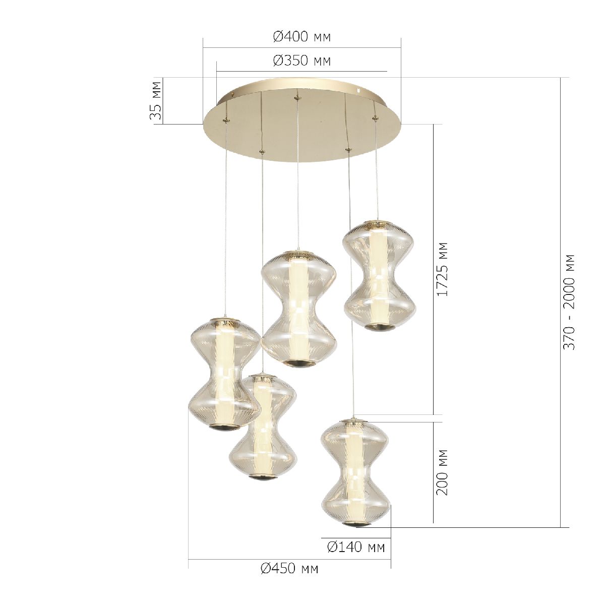 каскадная люстра st luce spine sl6136.233.01