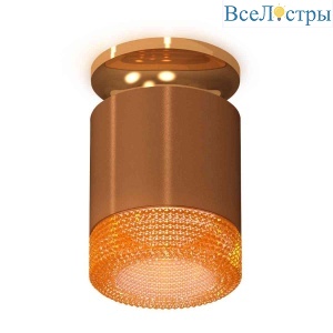 Комплект накладного светильника Ambrella light Techno Spot XS7404122 SCF/PYG/CF кофе песок/золото желтое полированное/кофе (N7929, C7404, N7195)