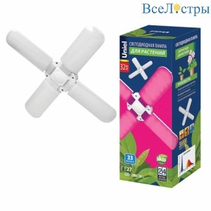 Лампа светодиодная для растений (UL-00007408) Uniel E27 32W матовая LED-P65-32W/SPSB/E27/FR/P4 PLP32WH