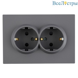 Розетка 2-местная СЗК Stekker 250В 16А Эмили RST16-5114-10ZK 50244