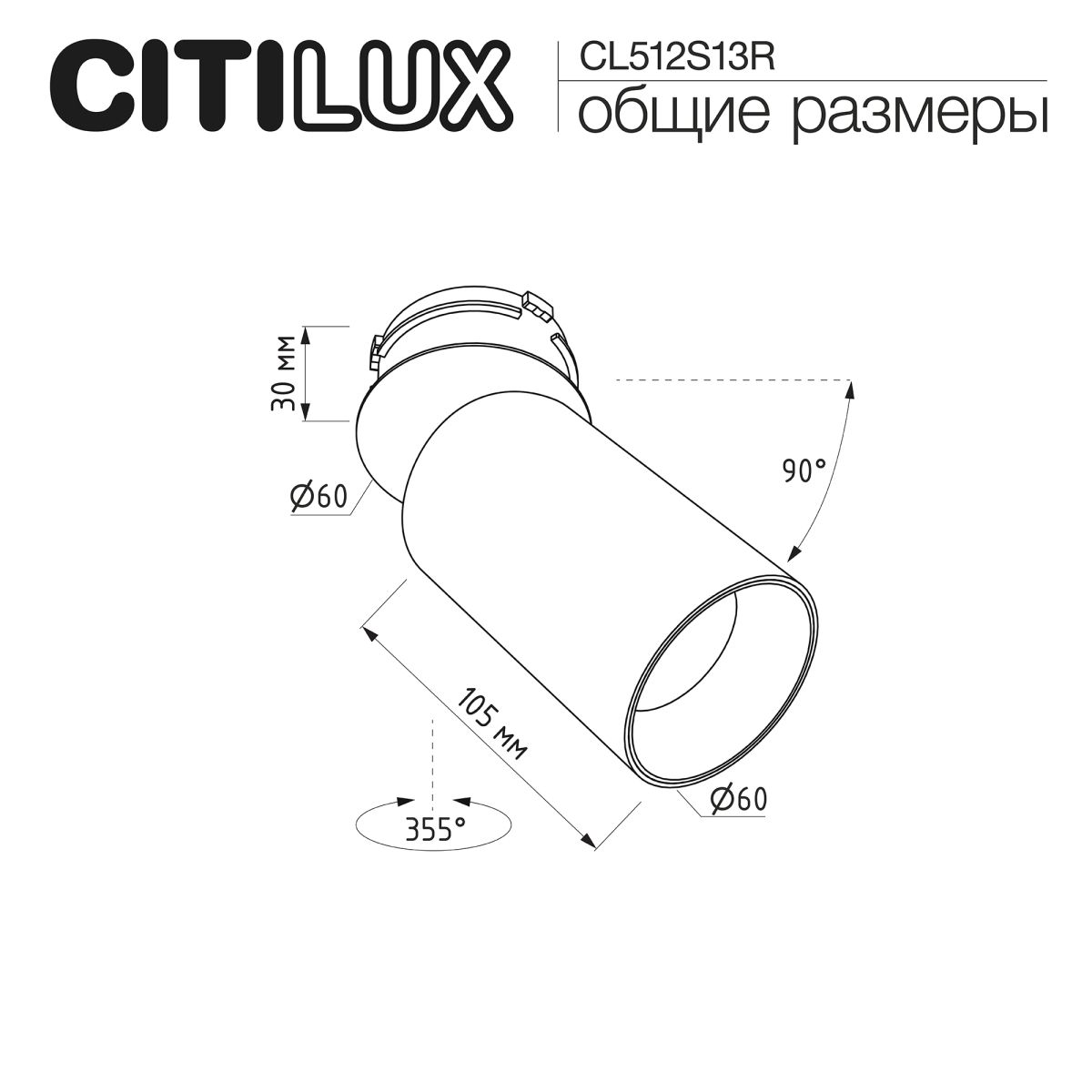 встраиваемый спот citilux skyport.10 cl512s13r