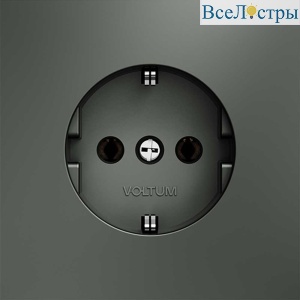 Розетка встраиваемая Voltum S70 с заземлением 16А, (титан) VLS040106