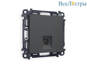 Комплект механизма телефонной розетки RJ-11(4P4C) со шторкой Ambrella Volt Alfa MA912030