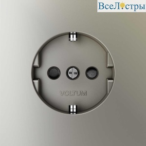 Розетка встраиваемая Voltum S70 с заземлением и защитными шторками, 16А, (шелк) VLS040204