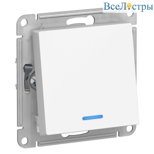 Переключатель 1-клавишный с подсветкой, сх.6а, 10АХ Systeme Electric AtlasDesign Белый ATN000163