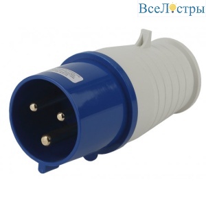 Вилка ЭРА V-32-2P-PE-IP44 переносная 023 2Р+РЕ 32А 220В IP44 Б0032852