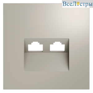 Накладка для розетки компьютерной двойной RJ45+RJ45 кат.6 Voltum S70 (кашемир) VLS001403