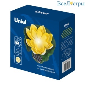 Светильник на солнечной батарее Uniel USL-S-827/PT060 YELLOW WATERLILY UL-00011600