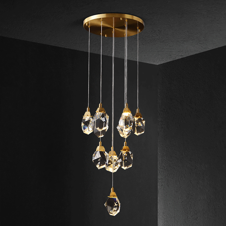 подвесной светильник delight collection crystal rock md-020b-11 gold