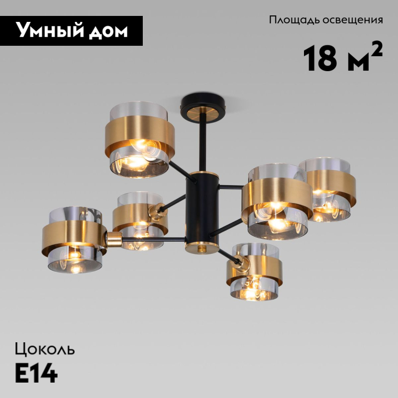 потолочная люстра eurosvet arcada 70127/6 черный