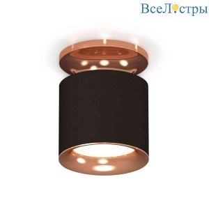 Комплект накладного светильника Ambrella light Techno Spot XS7402122 SBK/PPG черный песок/золото розовое полированное (N7930, C7402, N7015)