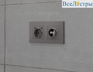 Комплект механизма электрической розетки 2USB С+C 20W с/з на винтовых зажимах 16A-250V Alfa Антрацит серый Quant Ambrella Volt MA660510 (AP6605, VM165)
