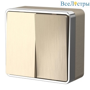 Выключатель двухклавишный Werkel Gallant шампань рифленый W5020010 4690389164149
