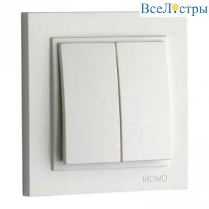 Выключатель Mono Electric Despina двухклавишный белый 102-190025-102