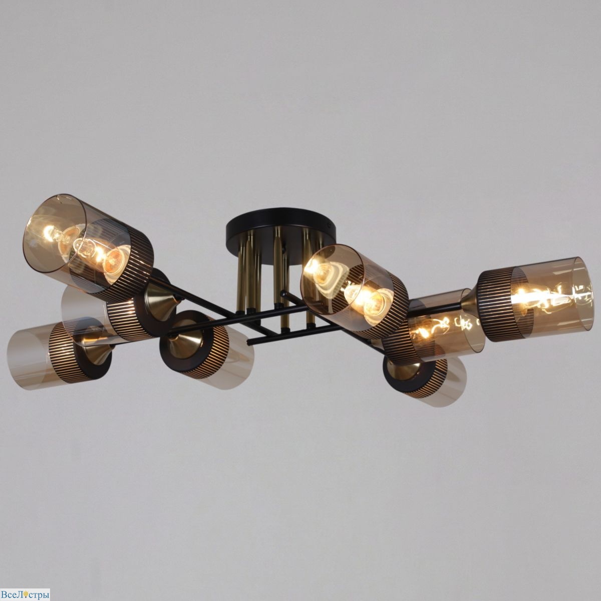 потолочная люстра reluce 48460-0.3-08 bk+copper