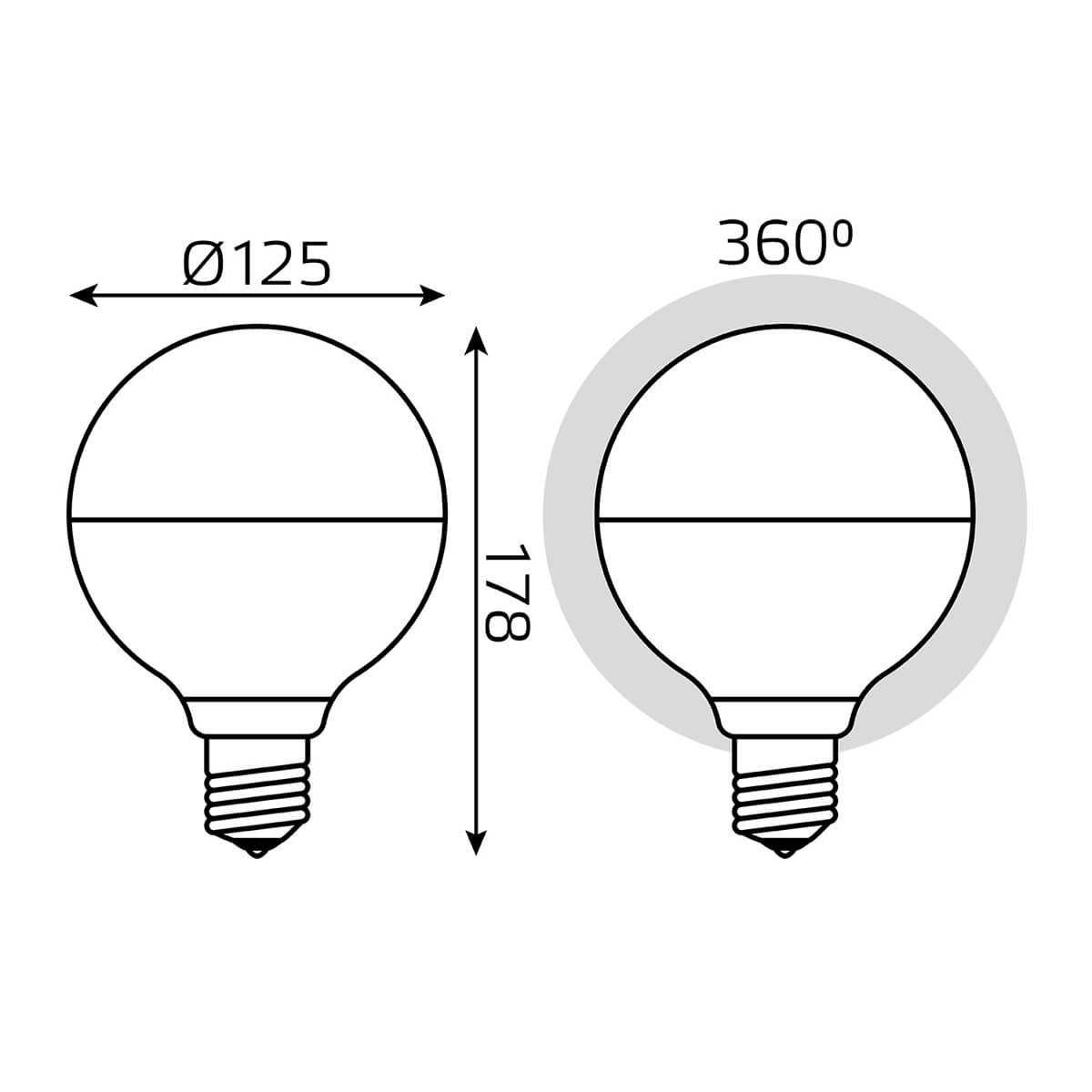лампа светодиодная филаментная gauss e27 9w 4100k белая 1014802209