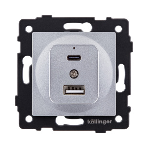 Розетка USB A+C 20W, серый Kollinger REA-037GY для Aspekt, Eleganz, Reflex