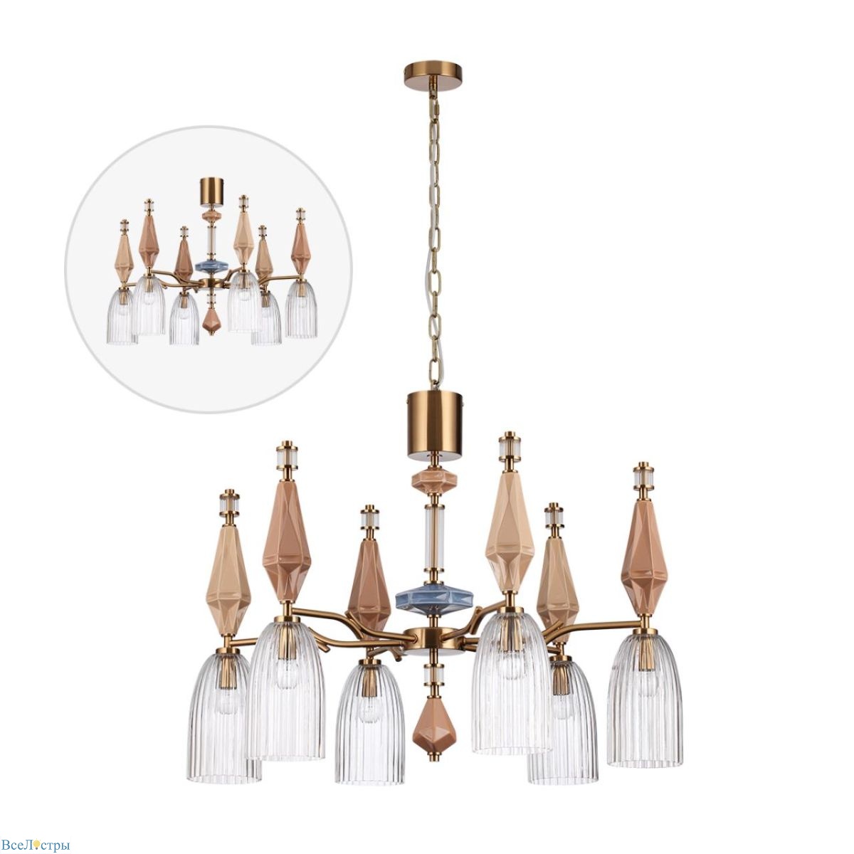 подвесная люстра odeon light modern terra 5414/6