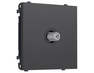 Комплект механизма TV розетки SAT SIGMA Графит Мягкое касание 5-2400MHz 3.5dB QUANT PRO Ambrella Volt MS913050 (SP9130, PR215)