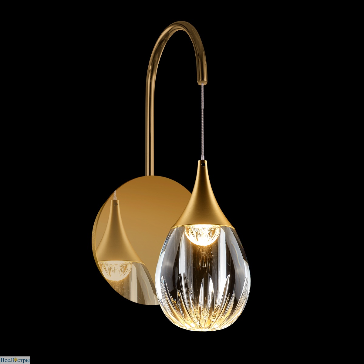 бра delight collection stilla mb24001004-1a gold/clear