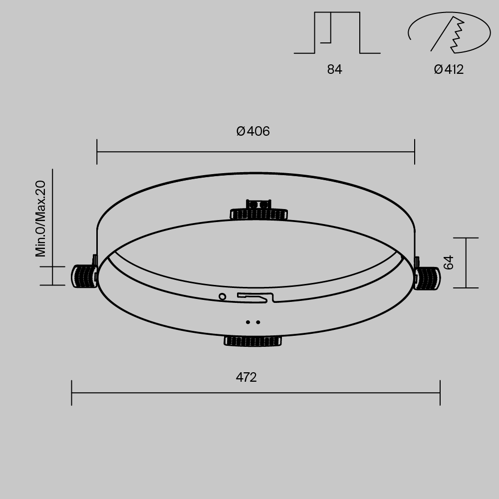 рамка для встраиваемого светильника maytoni downlight dla032-trs45-w