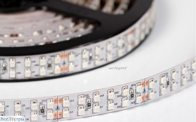 светодиодная лента arlight rt 2-5000 24v yellow 2x2 (3528, 1200 led, lux) 008774
