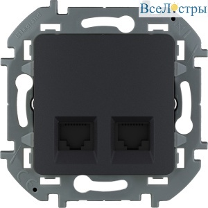 Розетка компьютерная двойная RJ45 Legrand Inspiria 673843