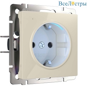 Розетка с заземлением с подветкой Werkel слоновая кость W1171403 4690389171673