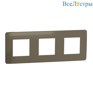 Рамка 3-постовая Schneider Electric Unica New NU280651