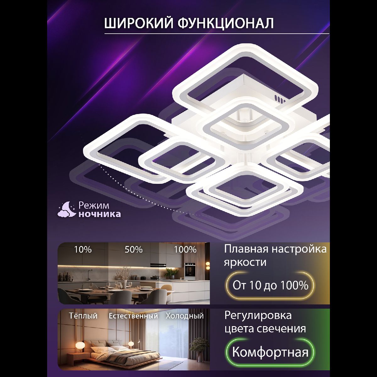 потолочная люстра natali kovaltseva spektr led smart 84006