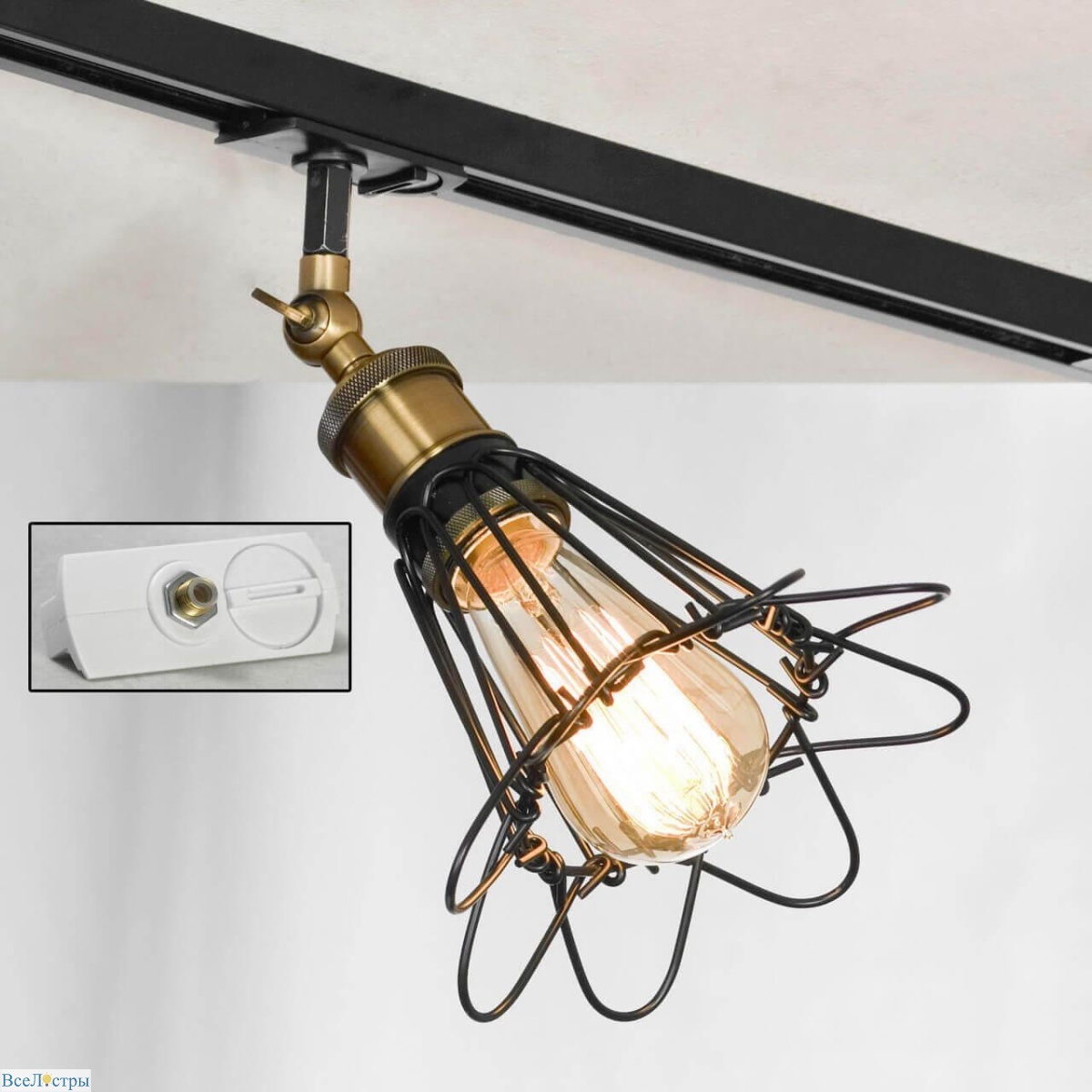 трековый светильник однофазный lussole loft centereach track lights lsp-9109-taw