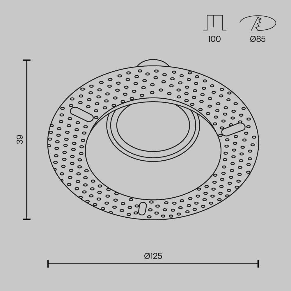 встраиваемый светильник maytoni technical dot dl042-01-rd-b